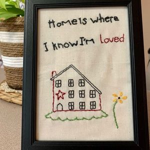 Primitive Colonial Farmhouse Embroidery Wall Decor